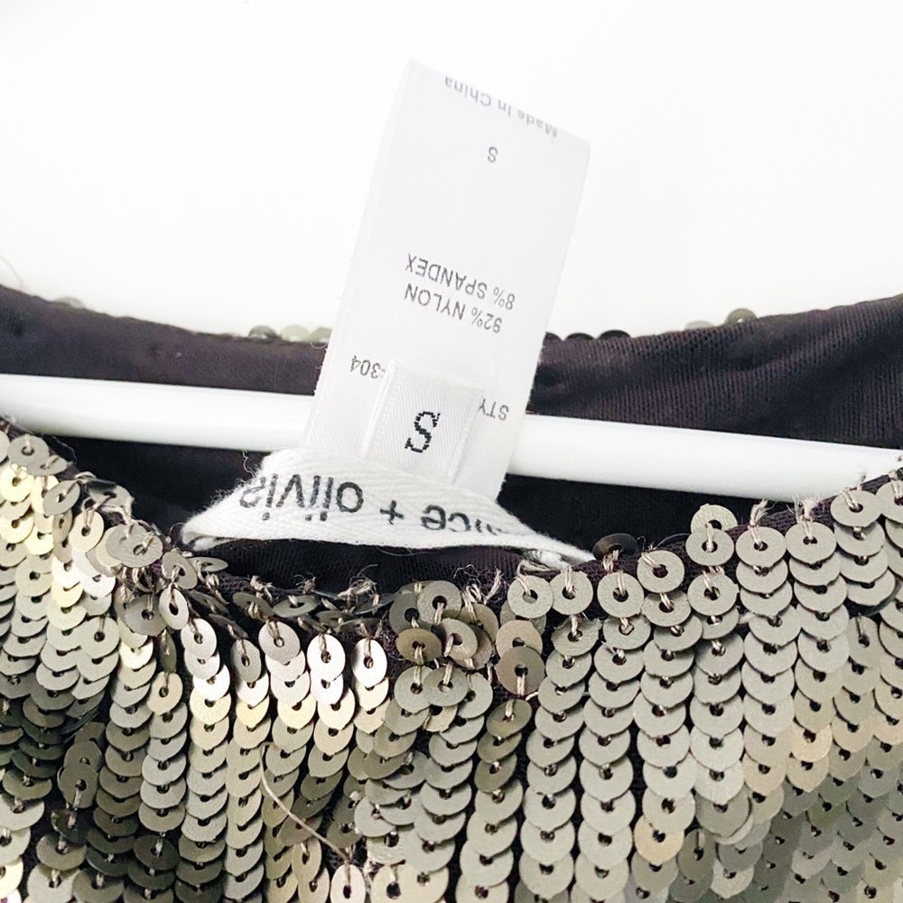 NWT Alice + Olivia Gold Sequin Sleeveless Shift Dress Party Cocktail Y2K Small - Picture 6 of 9